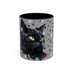 Celestial Cat Coffee Mug | Cosmic Pet Lover Gift, Space Cat Cup, Cat Themed Drinkware, Animal Lover Mug, Unique Gifts for Cat Lovers