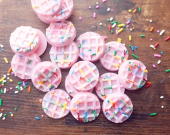 Pink Sprinkle Waffles, Bakery scented wax melts, Waffle wax melts, Wax Melt Gift, Wax Melt, food wax melts, Soy Wax Melt