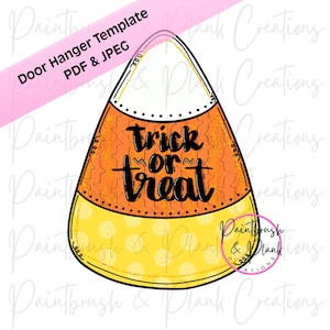 Door Hanger Template, Candy Corn Door Hanger Template, Trick or Treat Halloween Door Hanger Template, Downloadable File, Printable Template