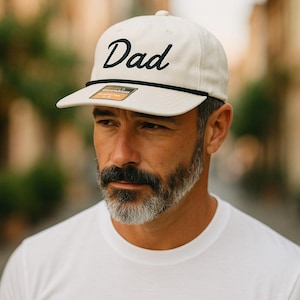 Dad Hat,  Birch Richardson 256 Rope Cap,  Script Embroidered Dad Hat, Gift for Father’s Day,  Vintage Style Baseball Cap, New Dad Gift