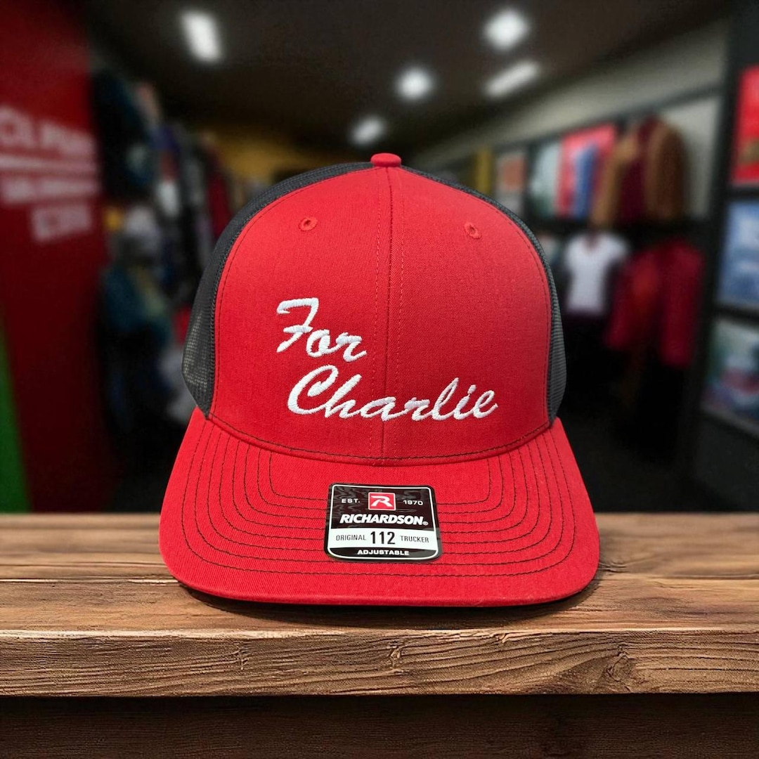 Embroidered Richardson 112 Trucker Hat: Red & Black Snapback  display picture 1