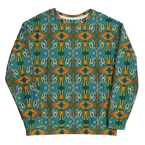Abstract Painting Sweatshirt, Unisex All Over Print Streetwear, Wearable Art Pullover