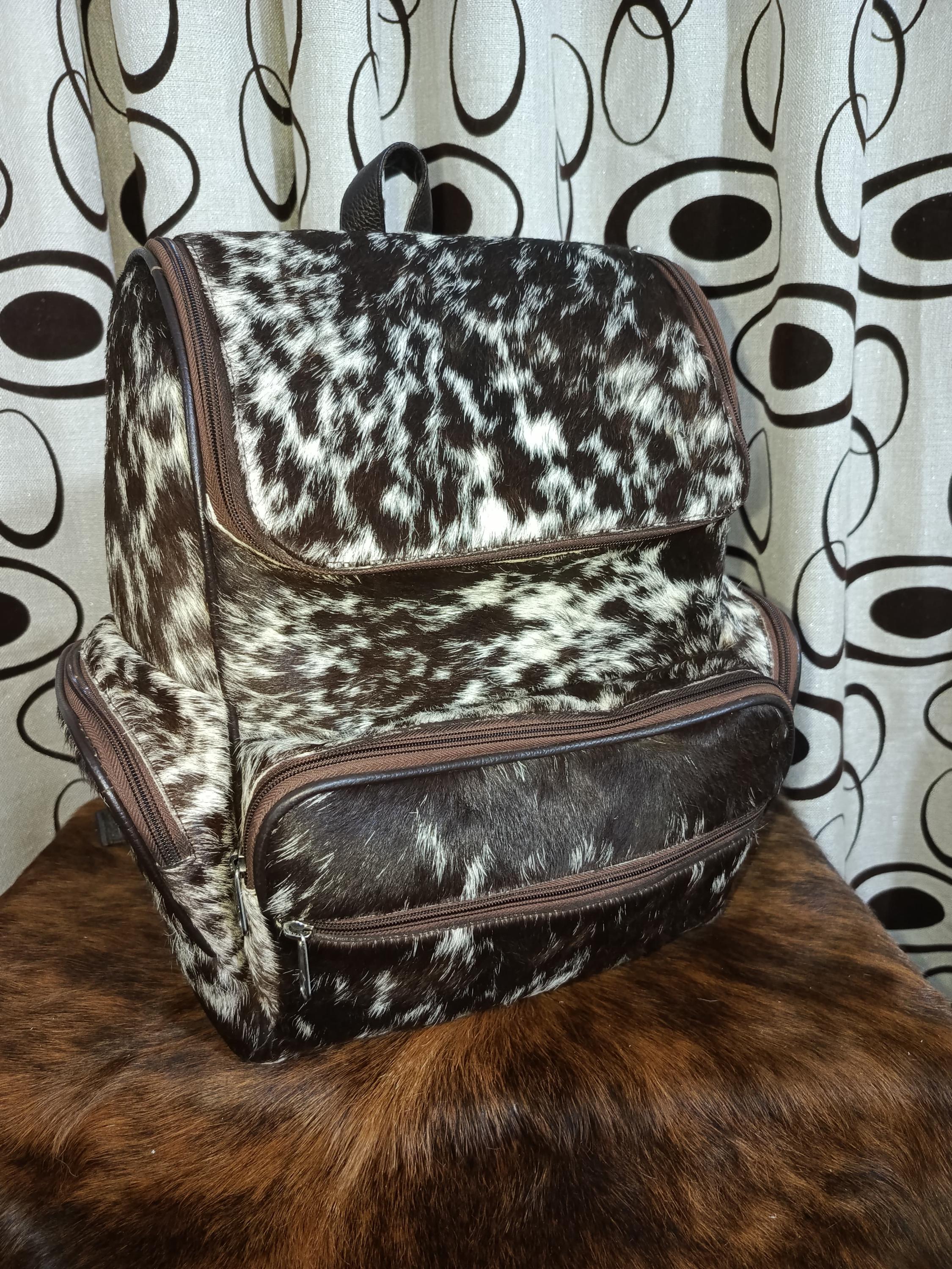 100% handmade leather hide handbag/backpack Hide Leather Backpack Purse - Etsy main image 3
