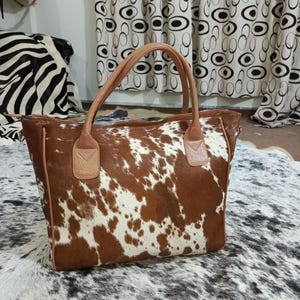 Sac fourre-tout en cuir de vachette fait main - Porte-monnaie bohème occidental