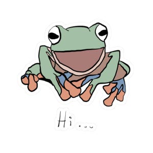 Whimsical Frog Kiss-Cut Stickers | Cute Frog Decals for Laptops, Water Bottles, Journals, Kid&#39;s Room Decor, Gifts