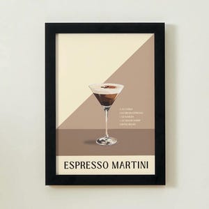 Espresso Martini Print | Cocktail Print | Bar Cart Decor | Recipe Art | Digital Print | Instant Download