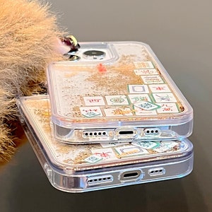 3D iPhone 15/14/11/12 Case/Chinese Mahjong/Golden Quicksand Liquid Gel Hybrid Glitter Sparkle/Gift/Lucky/Buy One Get One Free image 7