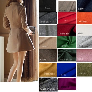 Double Breasted Wool Coat Dress/ 20 Colors/ Any Size/ RAMIES image 5