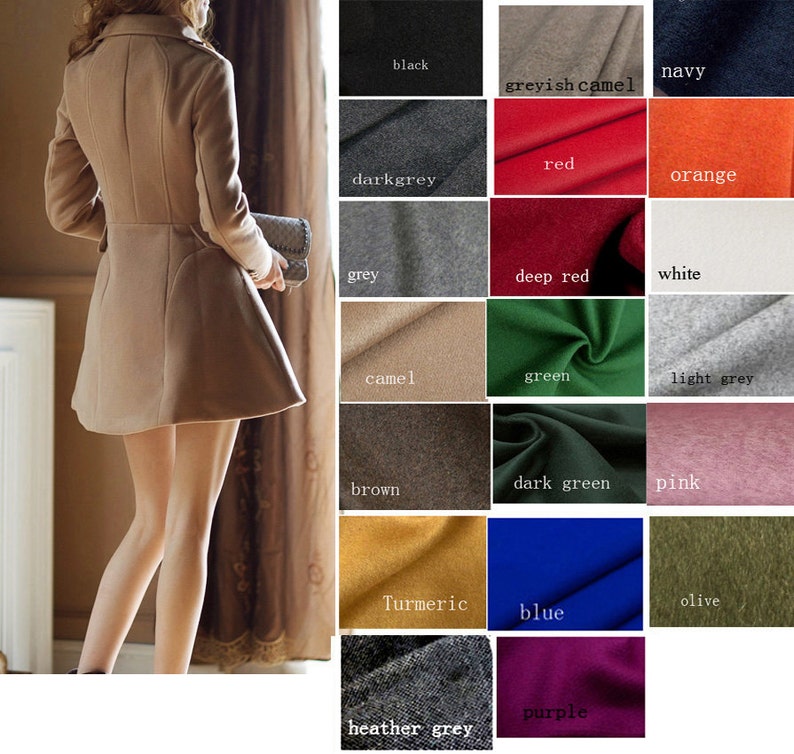 Double Breasted Wool Coat Dress/ 20 Colors/ Any Size/ RAMIES image 5