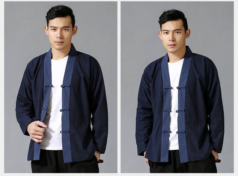 Chinese style linen men's jacket