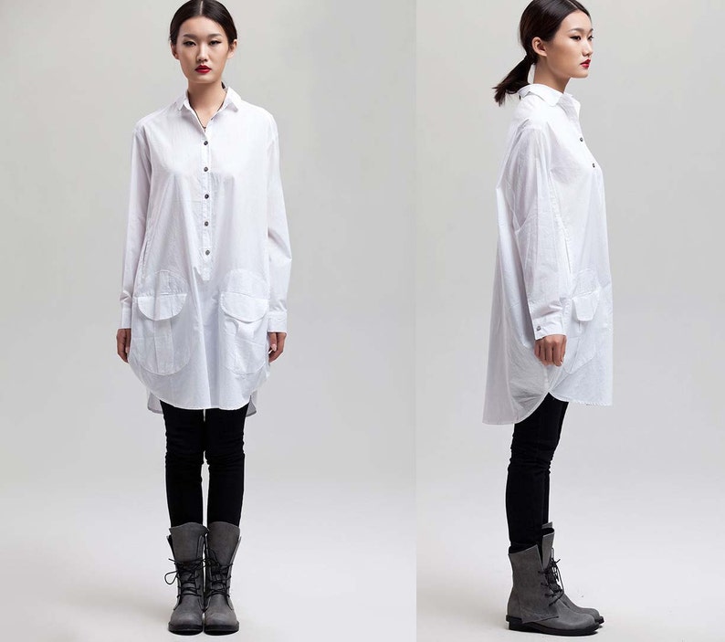 Free Style/Flower Bud Linen Long Shirt 35 Colors/ RAMIES image 4