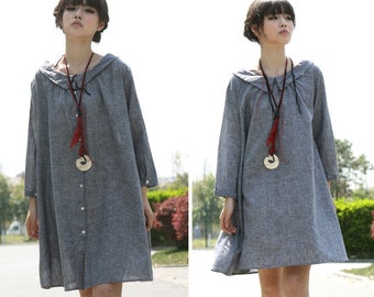 Gratuit belle large collier robe courte Style avec des plis / toute taille / RAMIES