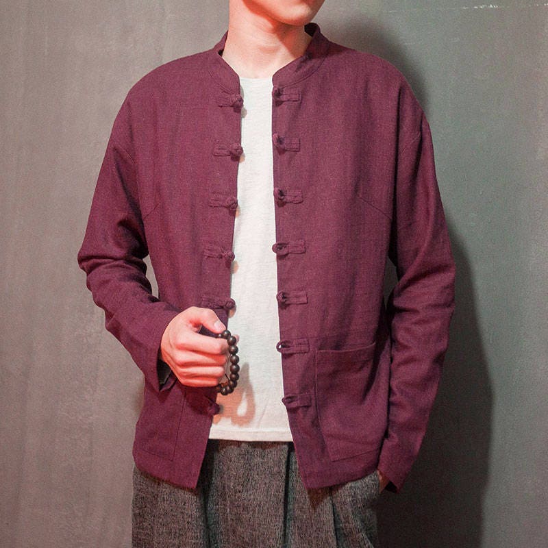 Classic Chinese Style Linen Men's Jacket With Handmade - Etsy