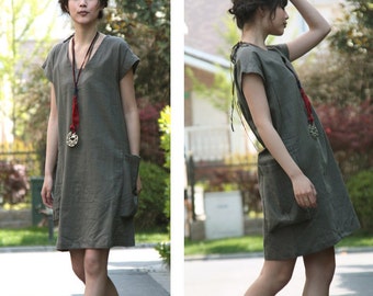 Air of Simplicity Dress with Big Pockets/ Any Size/ 23 Colors/ RAMIES
