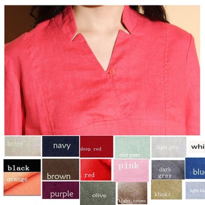 3.14 Ethnic Style Linen Mini Dress/ 18 Colors/ Any Size/ RAMIES image 5