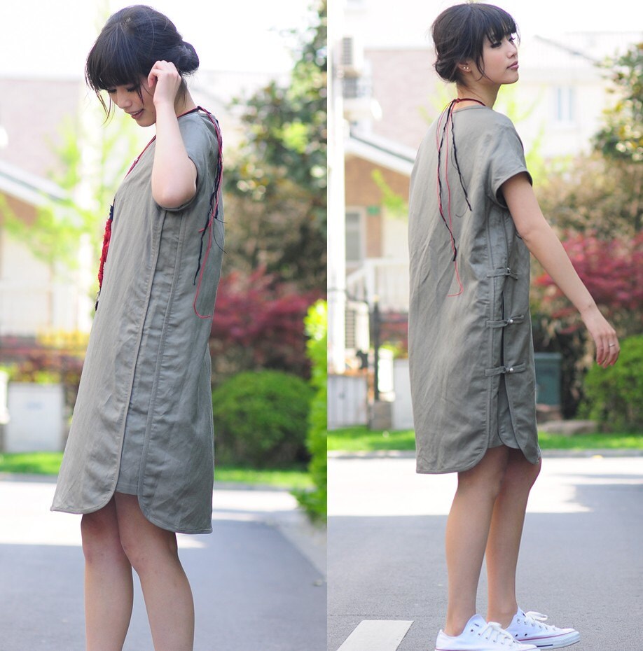 Brown Ethnic Motifs Sleeveless Mini Dress main image 1