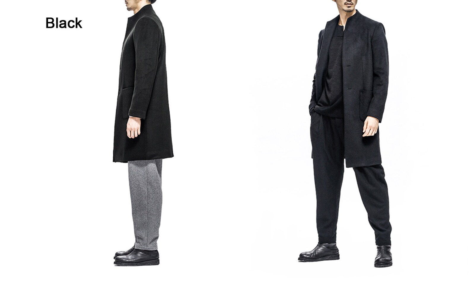 Classic Men's Standup Collar Wool Jacket/ Long Winter Etsy