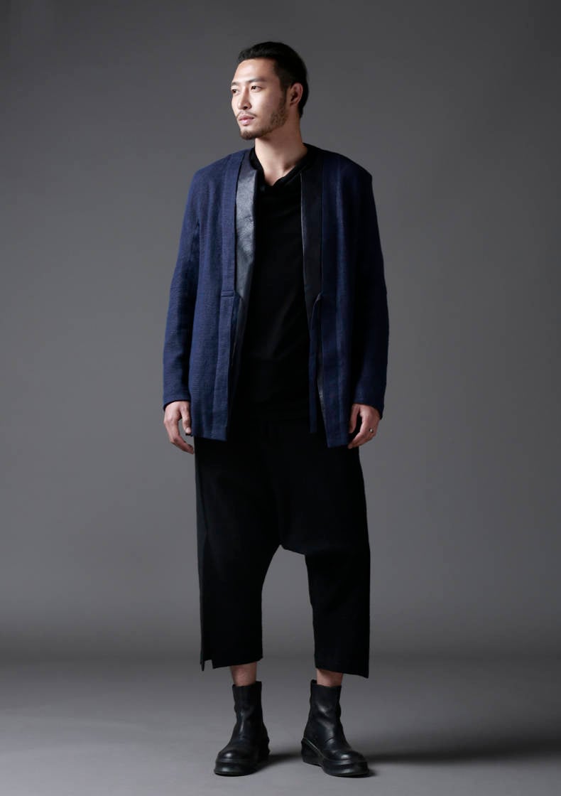 Classic Asian Design Linen Men's Jacket/v Neck Line With Shining Trim ...