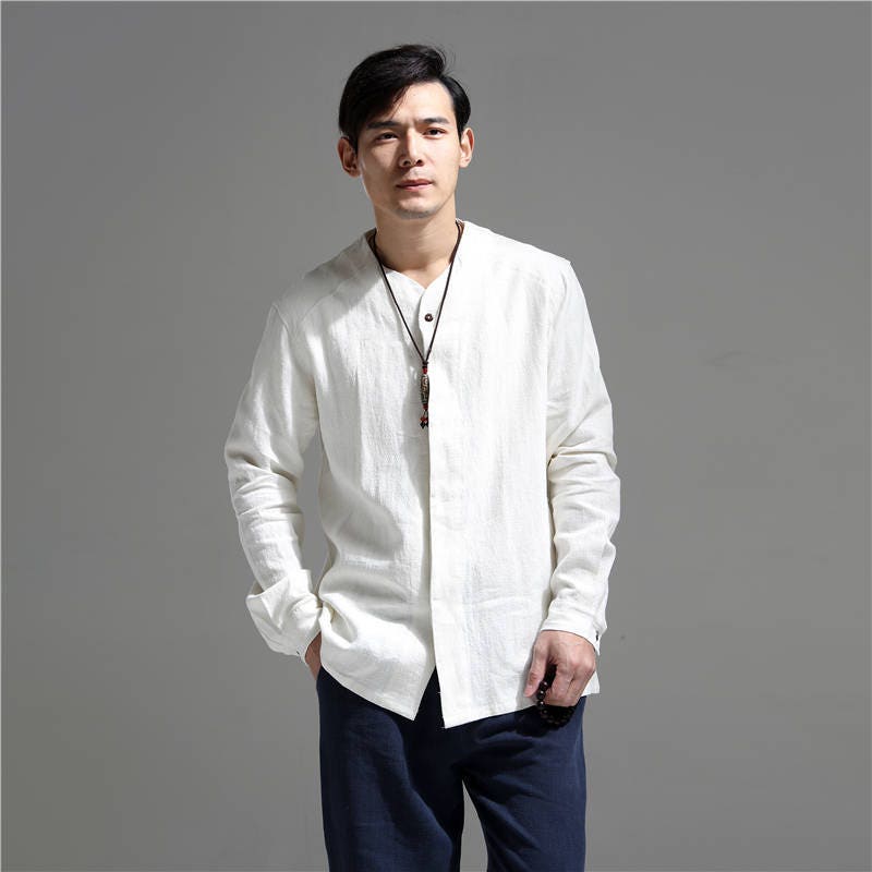 Classic Asian Design Linen Men's Light Jacket/round - Etsy