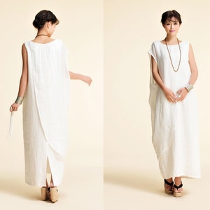 Cynthia/ Grecian Style Two Layed Linen Dress / 7 Colors/ - Etsy