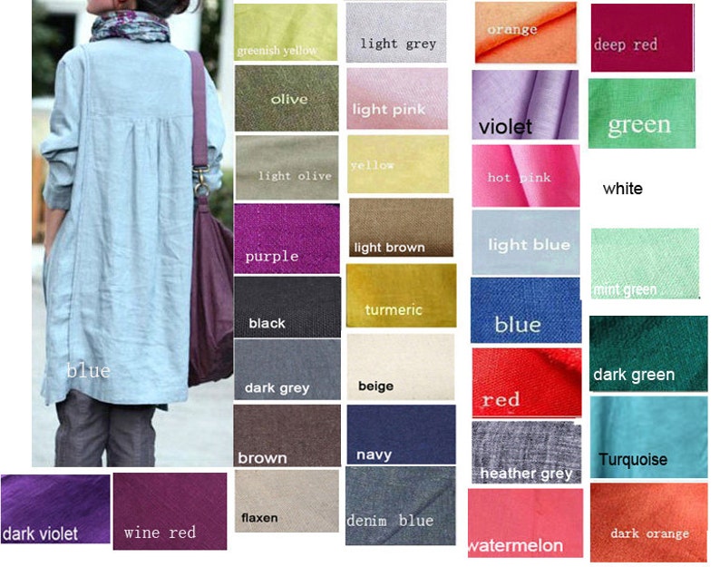 Free Style Pleated Linen Dress/ 33 COLORS/ RAMIES image 5