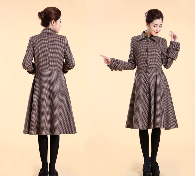 Twirl This Skirt/ Classic Wool Long Winter Coat Dress/ 14 Etsy