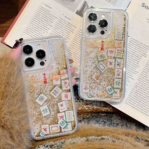 3D iPhone 15/14/11/12 Case/Chinese Mahjong/Golden Quicksand Liquid Gel Hybrid Glitter Sparkle/Gift/Lucky/Buy One Get One Free image 5