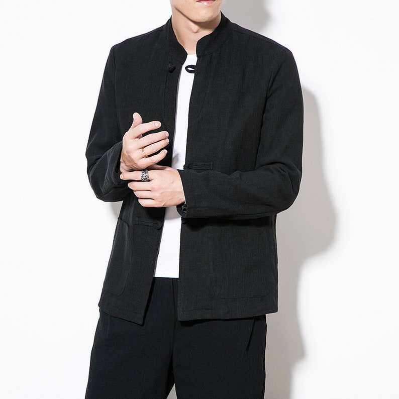 Ethnic Style/ Linen Men's Heavier Jacket with shops Stand-up Collar/ 12 Colors/ RAMIES
