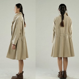 Free Style Linen Dress Coat/ Lovely Pleated Long Jacket/ 9 Colors/ RAMIES image 4