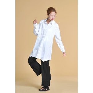 Free Style Linen Long Blouse with Special Hems/ 27 Colors/ RAMIES