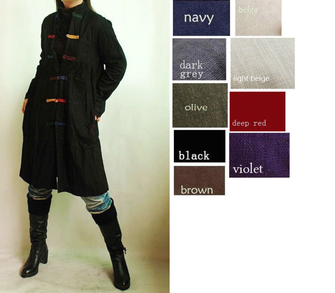 Ethnic Style Babydoll Long Jacket With Handmade Colored Etsy