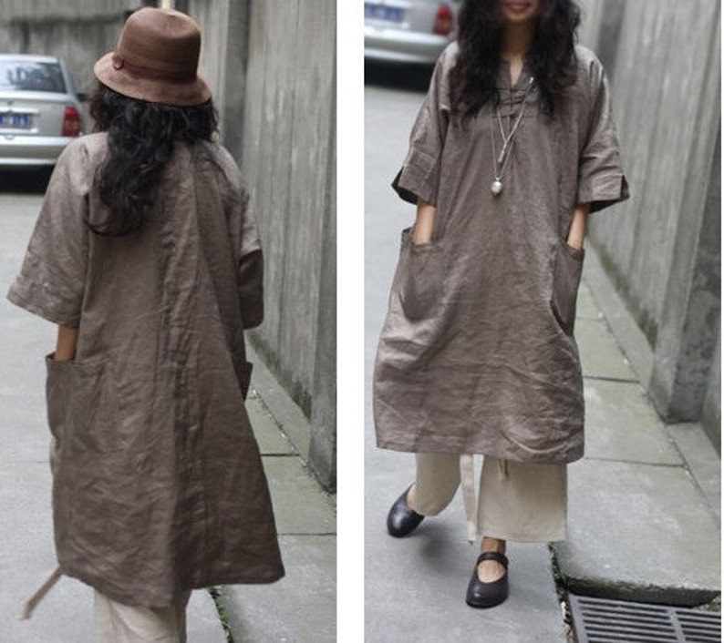 Ethnic Chinese Style Linen Long Dress 27 Colors RAMIES
