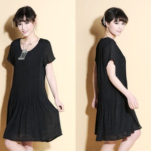 Elegant Full Pleated Silk Sundress with Short Sleeves/ 20 Colors/ RAMIES