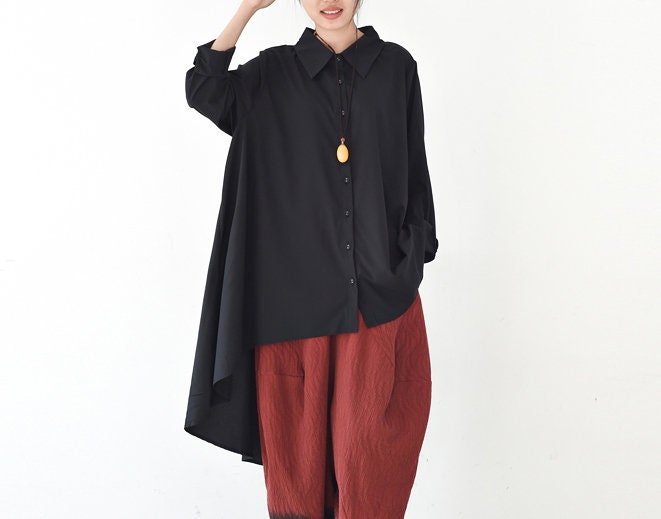 Twirl This Blouse/free Style Pleated Linen Long Shirt /blouse With ...