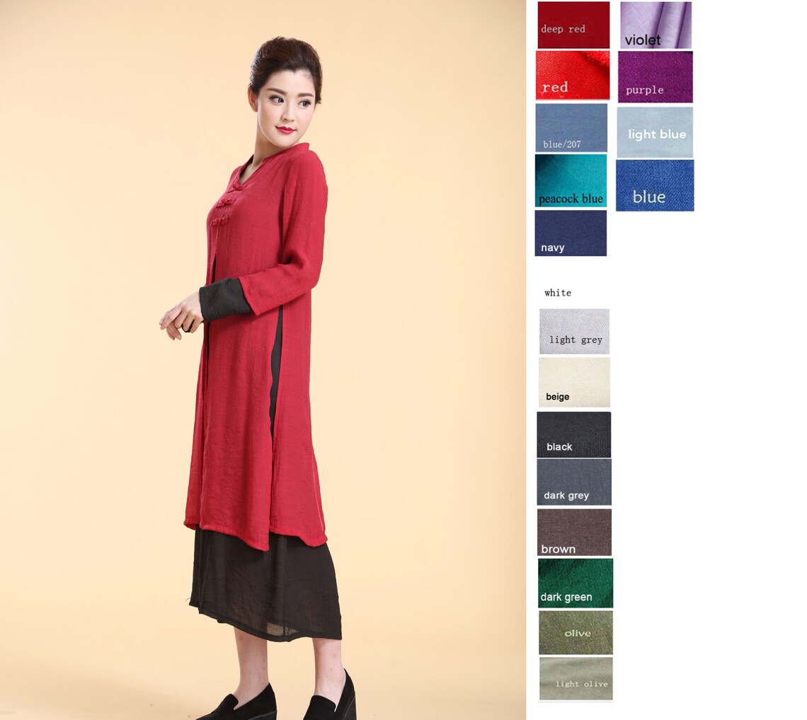 Elegant Silk Two Layered Dress With Scarf/ V Neck Collar Dress Etsy