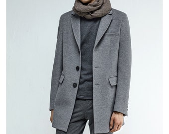 Classic Men's Wool-cashmere Jacket /Winter Coat/ 11 Colors/ RAMIES