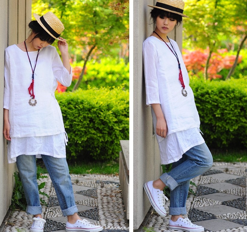 Casual Drawstring Two Layers Dress / 27 Colors/ Any Size/ - Etsy