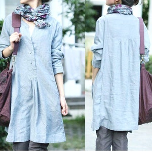 Free Style Pleated Linen Dress/ 33 COLORS/ RAMIES image 4