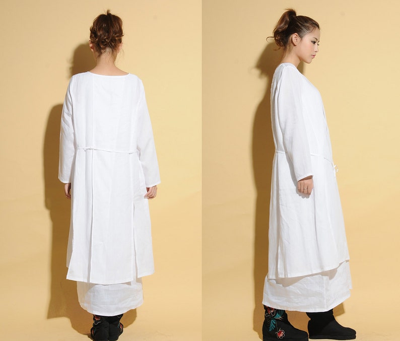 Hanging Rope Casual Two Layered Long Dress / Any Size/ 20 Colors