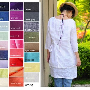 Casual Drawstring Two Layers Dress / 27 Colors/ Any Size/ RAMIES image 4