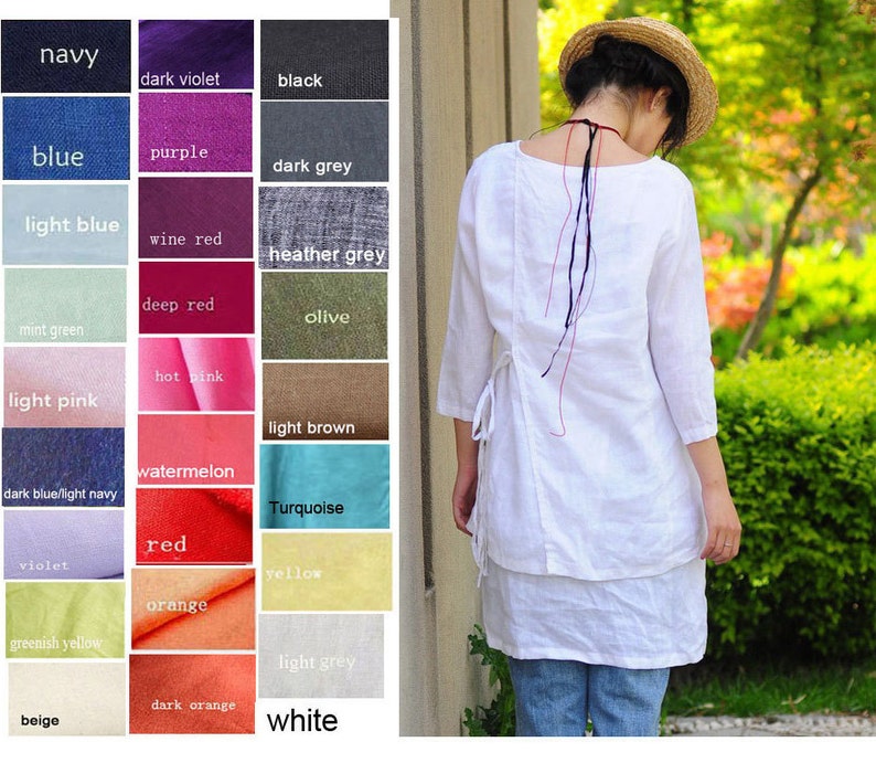 Casual Drawstring Two Layers Dress / 27 Colors/ Any Size/ RAMIES image 4
