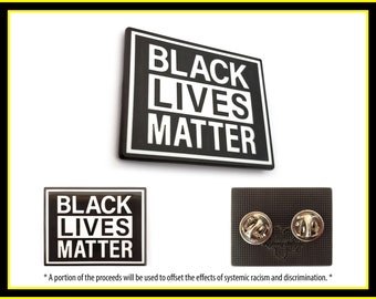 BLM Enamel Pin. Large 1.5" (38mm) Black Lives Matter Hard Enamel Pin.