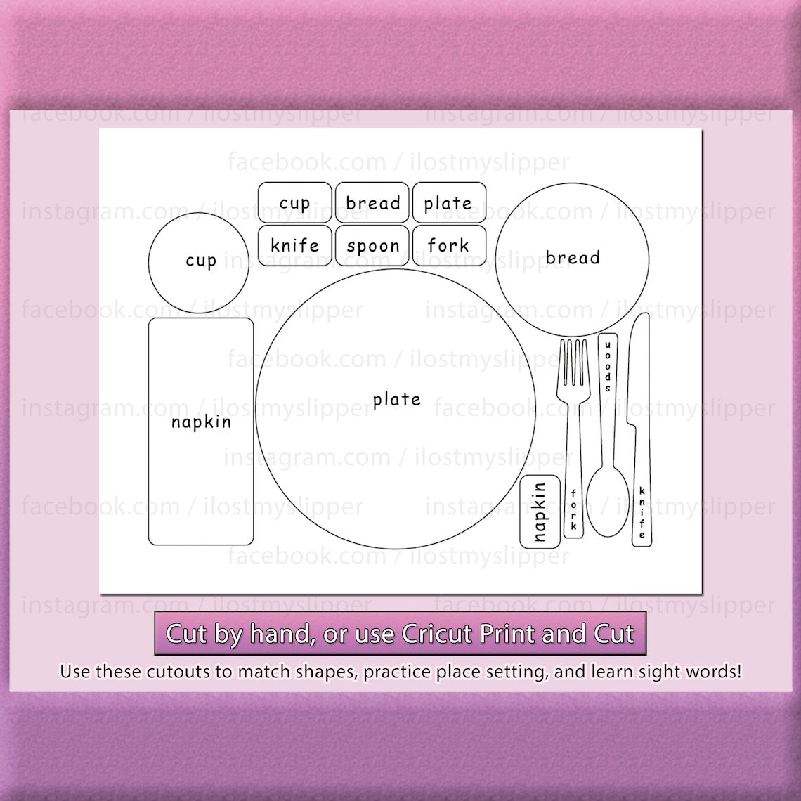 Table Setting Activity Printable JPG PDF PNG. Works With Etsy