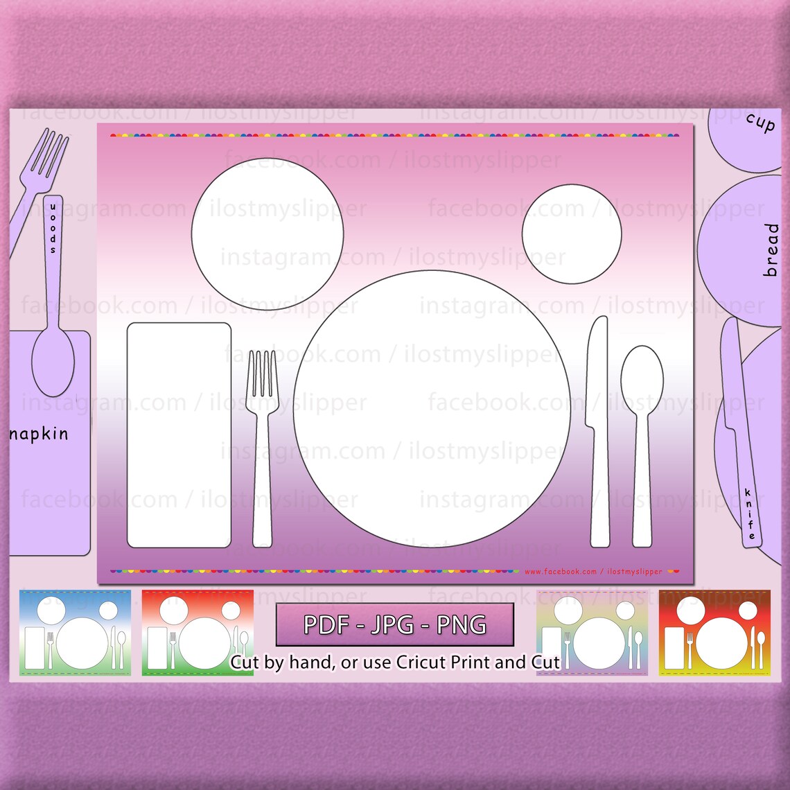 Table Setting Activity Printable JPG PDF PNG. Works With Etsy