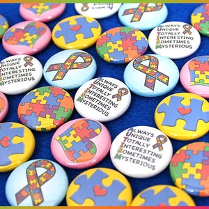 30 Autism Awareness Magnets! 1&quot; Mini Magnets.