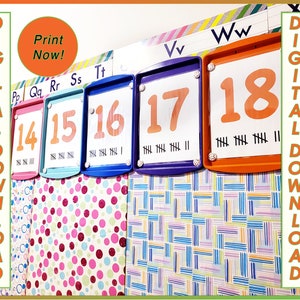 36 Skip Counting Cards / Posters. Printable Number References, Stick Counting. 1-20, Counting by Fives to 100.
