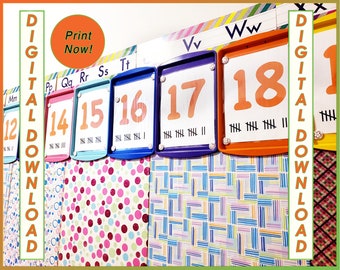 36 Skip Counting Cards / Posters. Printable Number References, Stick Counting. 1-20, Counting by Fives to 100.