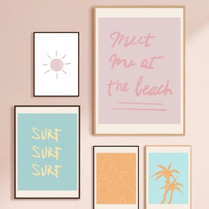 Póster del océano: arte mural costero imprimible, escena de playa (PDF), descarga digital de mar azul, decoración náutica, arte mural con estampado de playa, decoración oceánica