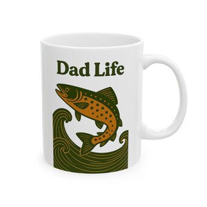 Fishing Father&#039;s Day Ceramic Mug, Gift for Dad, Fisherman Coffee Cup, Dad Birthday Present, Unique Father&#39;s Day Gift, Fishing Lover