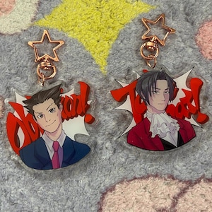 Ace Attorney Acrylic Text Keychains